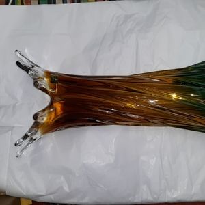 Egermann Czechoslovakian swung glass vase gorgeous MCM